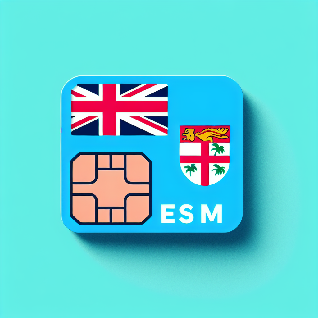 Generate an image representing a product photo of an eSIM card for the country of Fiji. The base of the card should incorporate the colors and design of Fiji's national flag. Remember, no text should be present anywhere within the composition of this image.