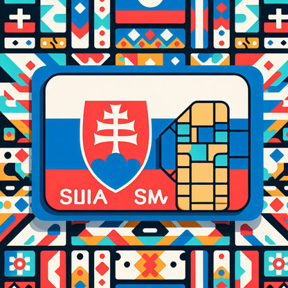 Generate a product photo of an esim card for Slovakia. The base design of the esim card should incorporate the colors and patterns of the Slovak flag. There must be no text anywhere in the image, ensuring a clean and minimalistic look.