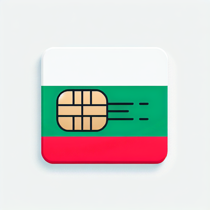 Generate a product image of an eSIM card. The base color should correspond to the national flag of Bulgaria - with distinct layers of white, green, and red. Refrain from including any textual components in the design of the card.