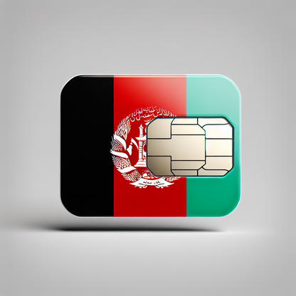 Create a product photo of an eSIM card designed with the national flag of Afghanistan as its base. The eSIM card should be devoid of text, ensuring no letters or characters are present. The shape of the card should adhere to the standard rectangular form with rounded corners, typical of most SIM cards. The flag should be clearly and precisely represented, showing the black, red, and green horizontal bands. Remember to exclude any text or scripts from the design.