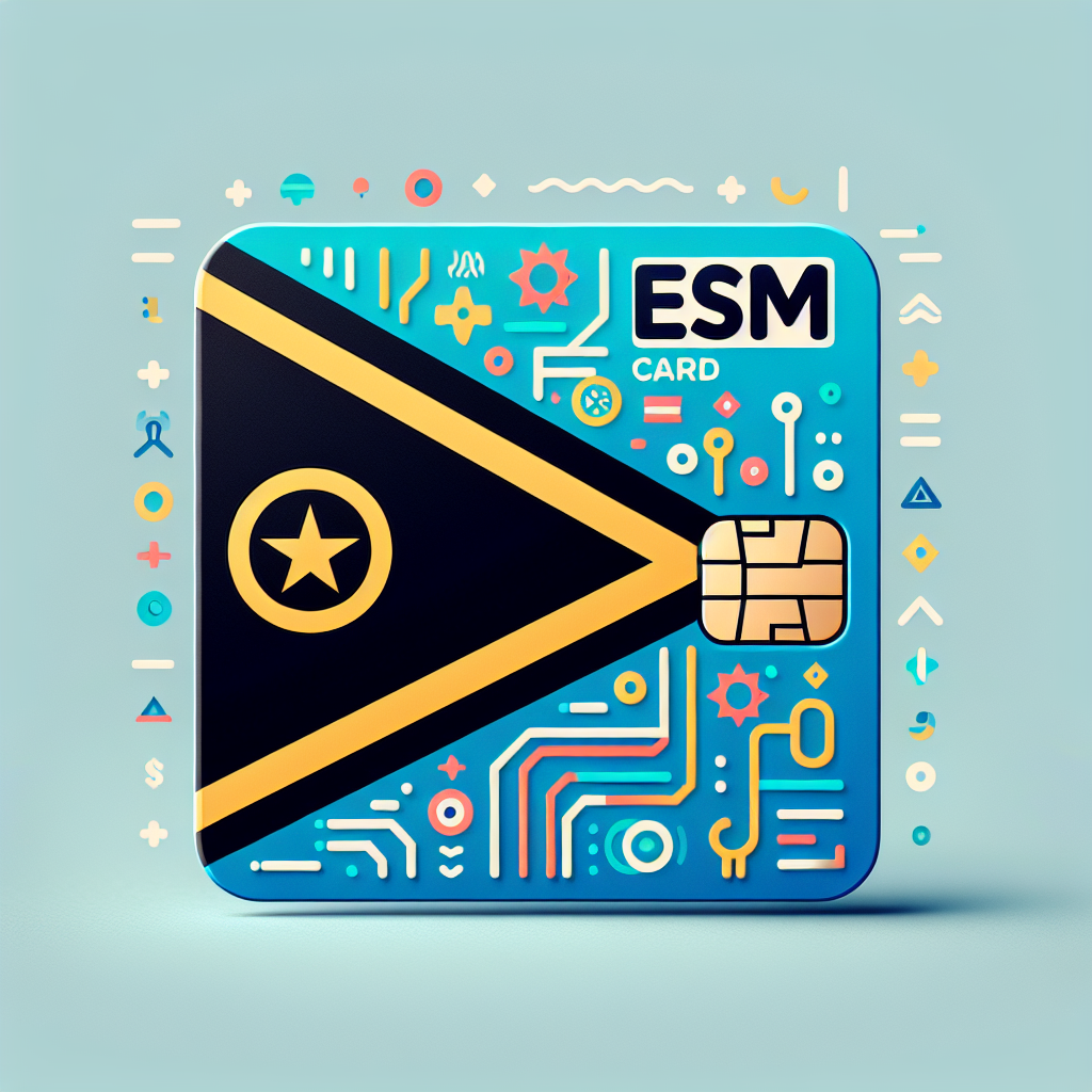 Create an eSIM card product image for the country of Vanuatu. The base of the eSIM card should incorporate the aesthetic design of the Vanuatu flag. Make sure to not include any text in the image. The overall image should be professional, and quality appropriate for advertising purposes.