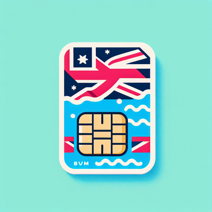 Generate a product photograph featuring an eSIM card for the country of the British Virgin Islands. Have the design of the country's flag serve as the distinct base of the eSIM card. However, make sure to detour from the use of any lettering or textual details within this image.