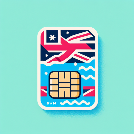 Generate a product photograph featuring an eSIM card for the country of the British Virgin Islands. Have the design of the country's flag serve as the distinct base of the eSIM card. However, make sure to detour from the use of any lettering or textual details within this image.
